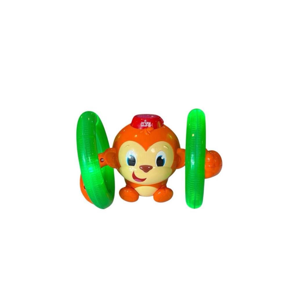 Bright Starts Roll & Glow Monkey Baby Toddler Toy w/ Lights‎ & Melodies Green